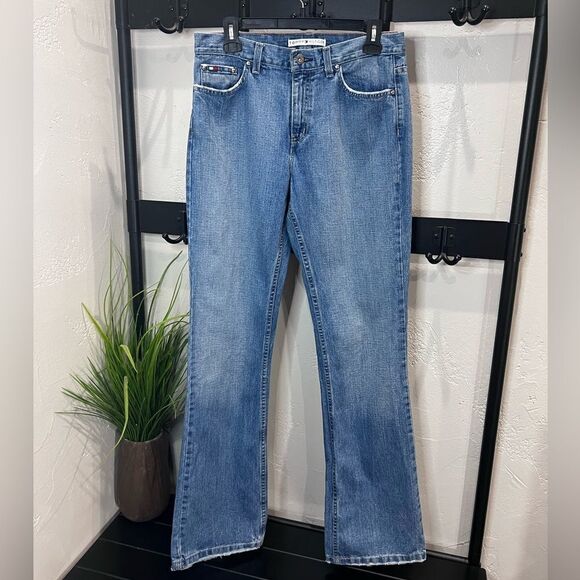Tommy Hilfiger Classic boot cut jeans frayed vintage Y2K size 6 long - Picture 2 of 14